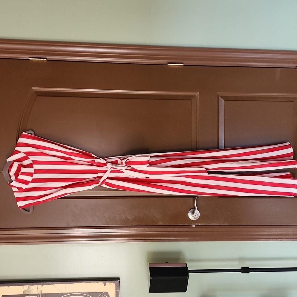 Unique 21 high collard red/white jumpsuit sz 12